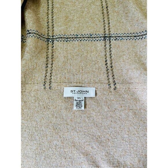 St. John Collection Tan Cardigan Wrap Poncho sz M / L Wool blend - Picture 7 of 9